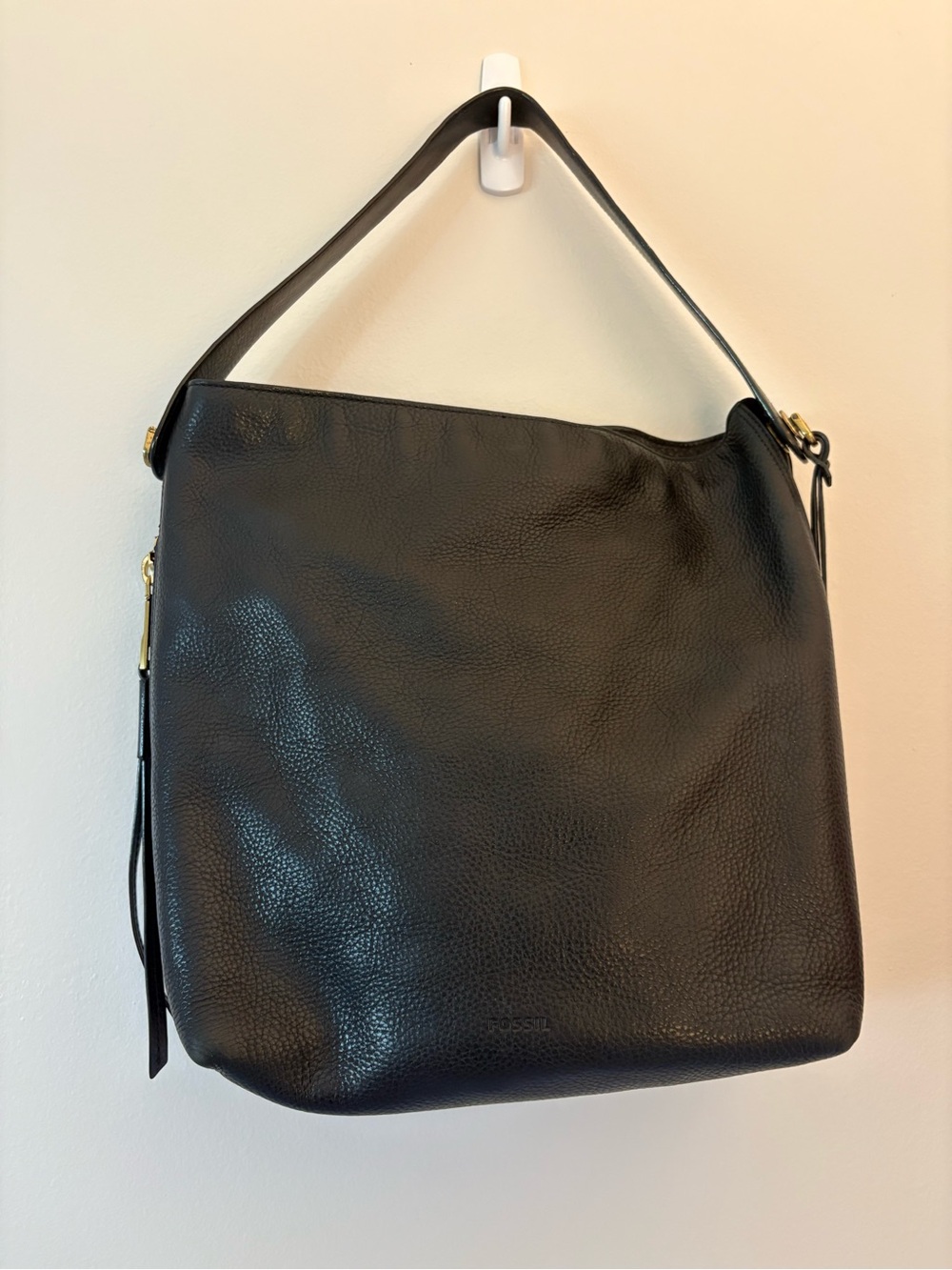 Fossil Black Leather Shoulder Bag